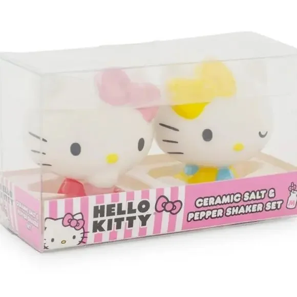 Hello kitty ceramic salt and pepper shaker set NEW never opened dinner ware - Picture 4 of 8